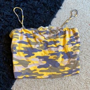Yellow camouflage tank top